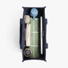 Interior view of Gesso Tote in Abyss Blue with folio kit and water bottle (thumbnail)