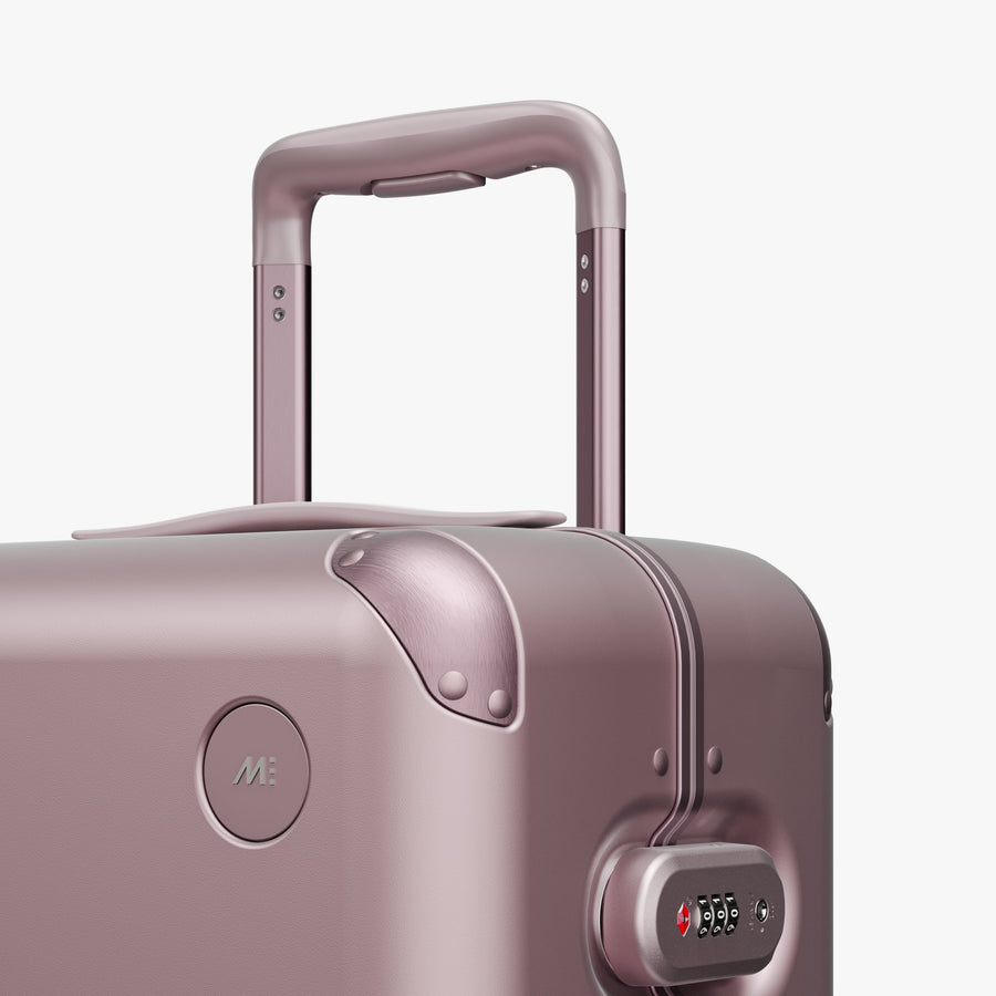 Orchid | Luggage handle view of Hybrid Carry-On in Orchid