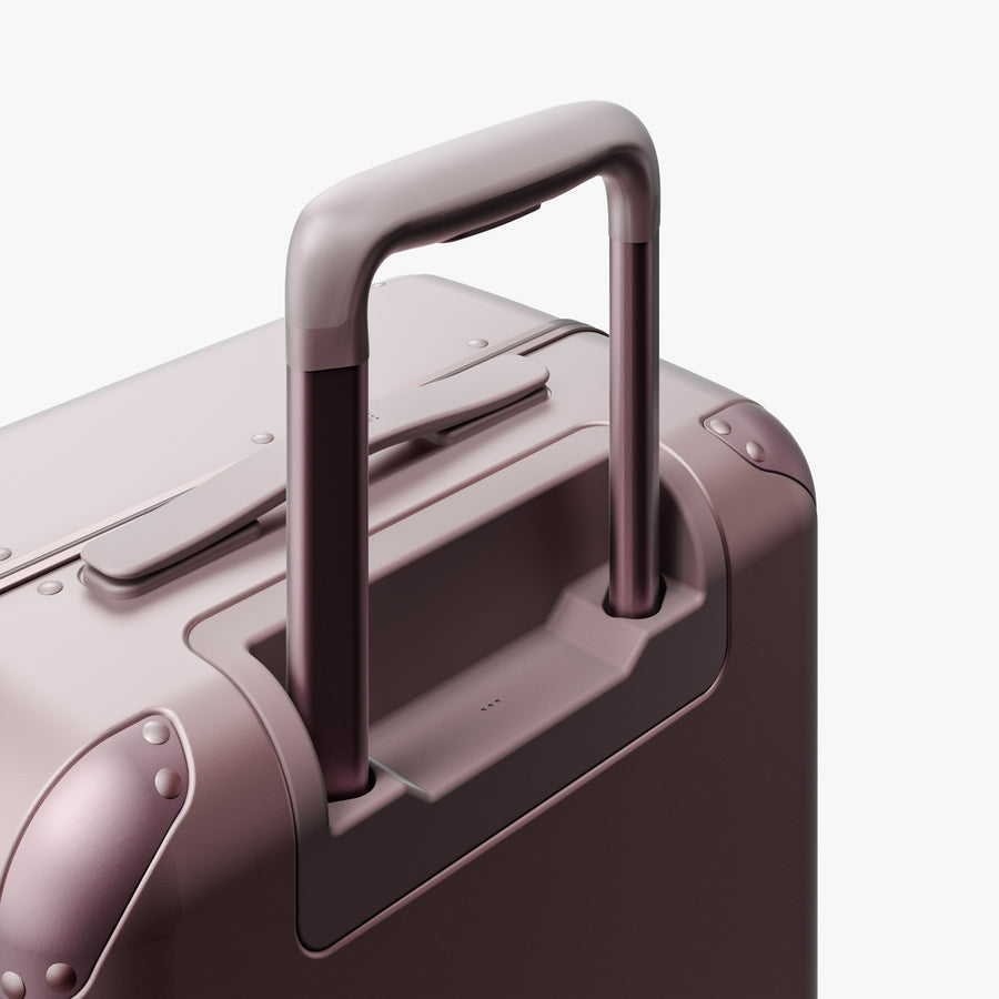 Orchid | Extended luggage handle view of Hybrid Carry-On Plus in Orchid