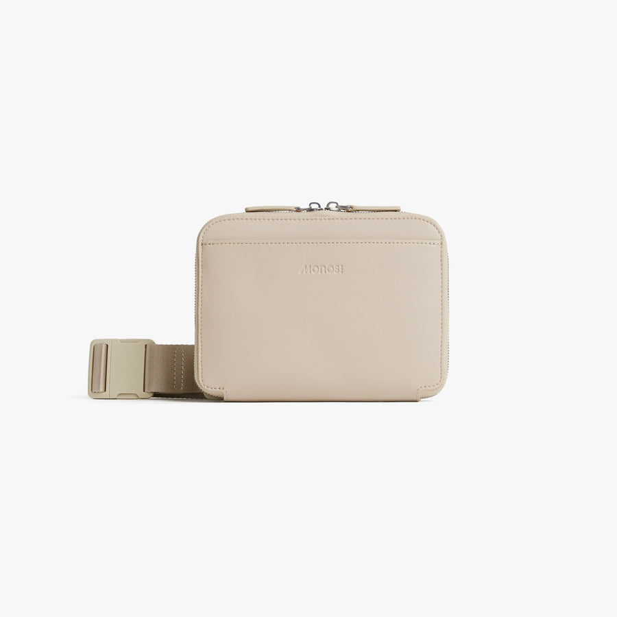 Ivory (Vegan Leather) | Belt front view of Metro Belt Bag in Ivory