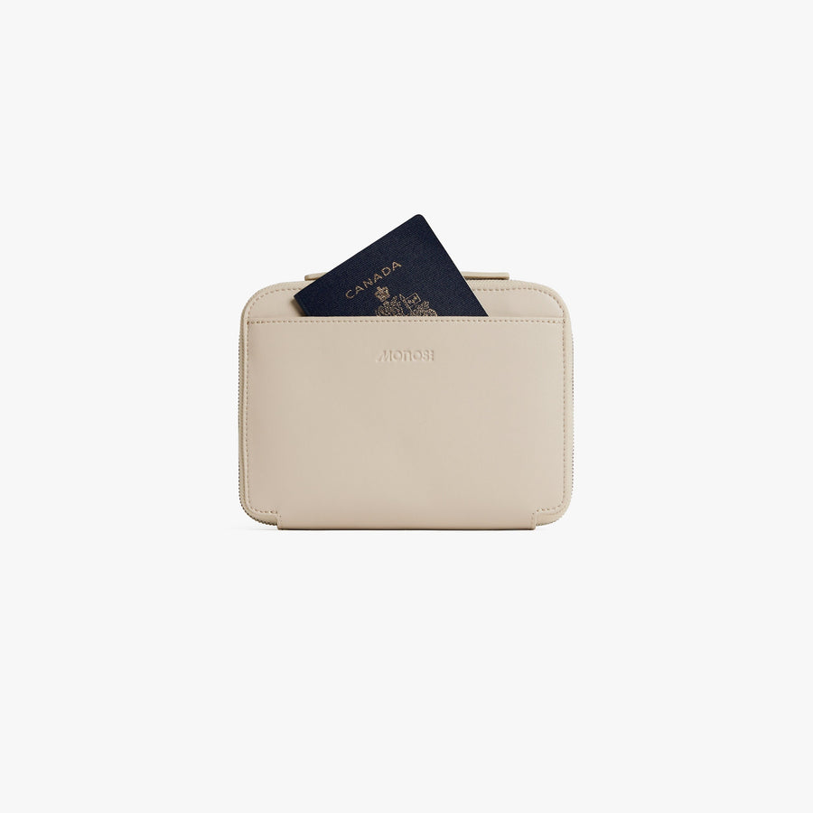 Ivory (Vegan Leather) | Front pouch view of Metro Belt Bag in Ivory