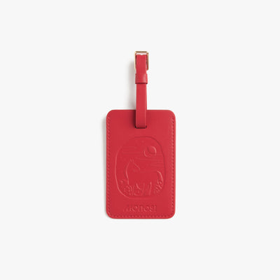 Lacquer Red | Front view of Lunar New Year Luggage Tag in Lacquer Red