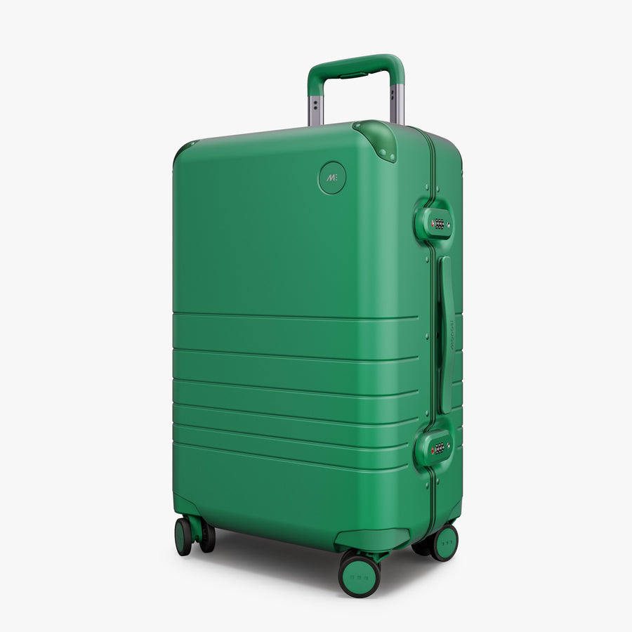 Jungle Green | Angled view of the Hybrid Carry-On Plus in Jungle Green