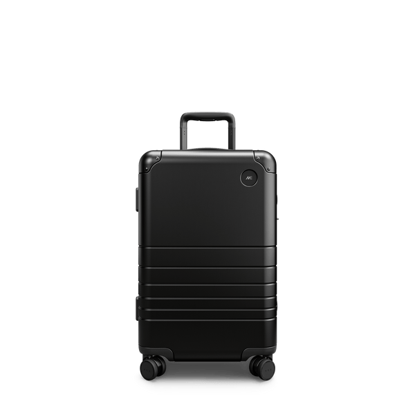 Caviar Black Scaled | Front view of Aluminum Carry-On Plus in Caviar Black