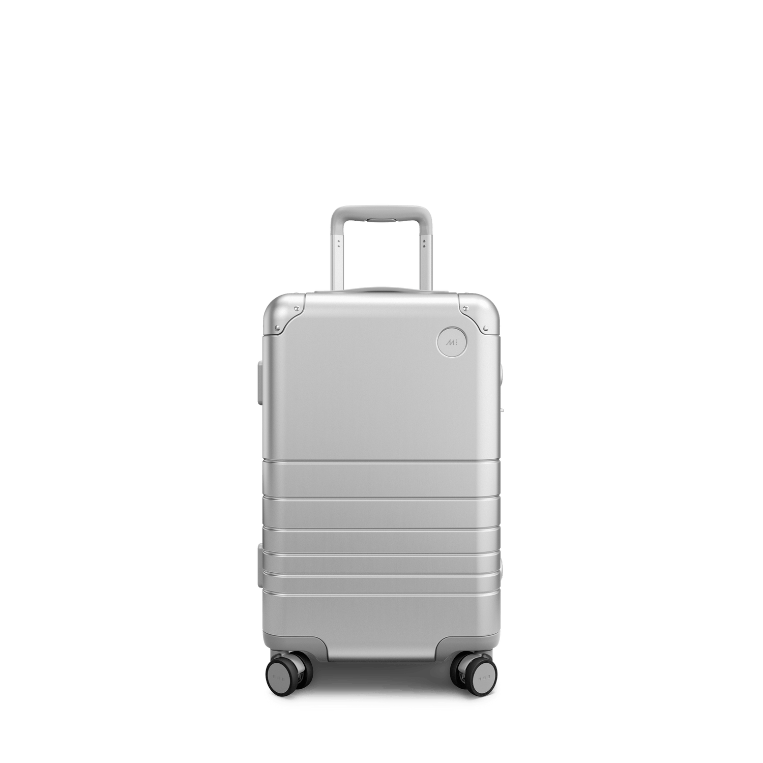 Aspen Silver Scaled | Front view of Aluminum Carry-On in Aspen Silver