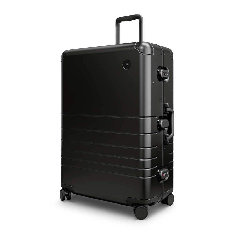 Caviar Black Hover | Angle view of Aluminum Check-In Large in Caviar Black