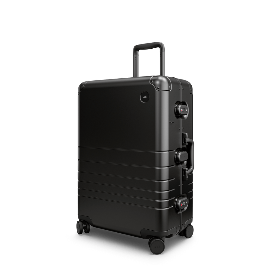 Caviar Black Hover | Angle view of Aluminum Check-In Medium in Caviar Black