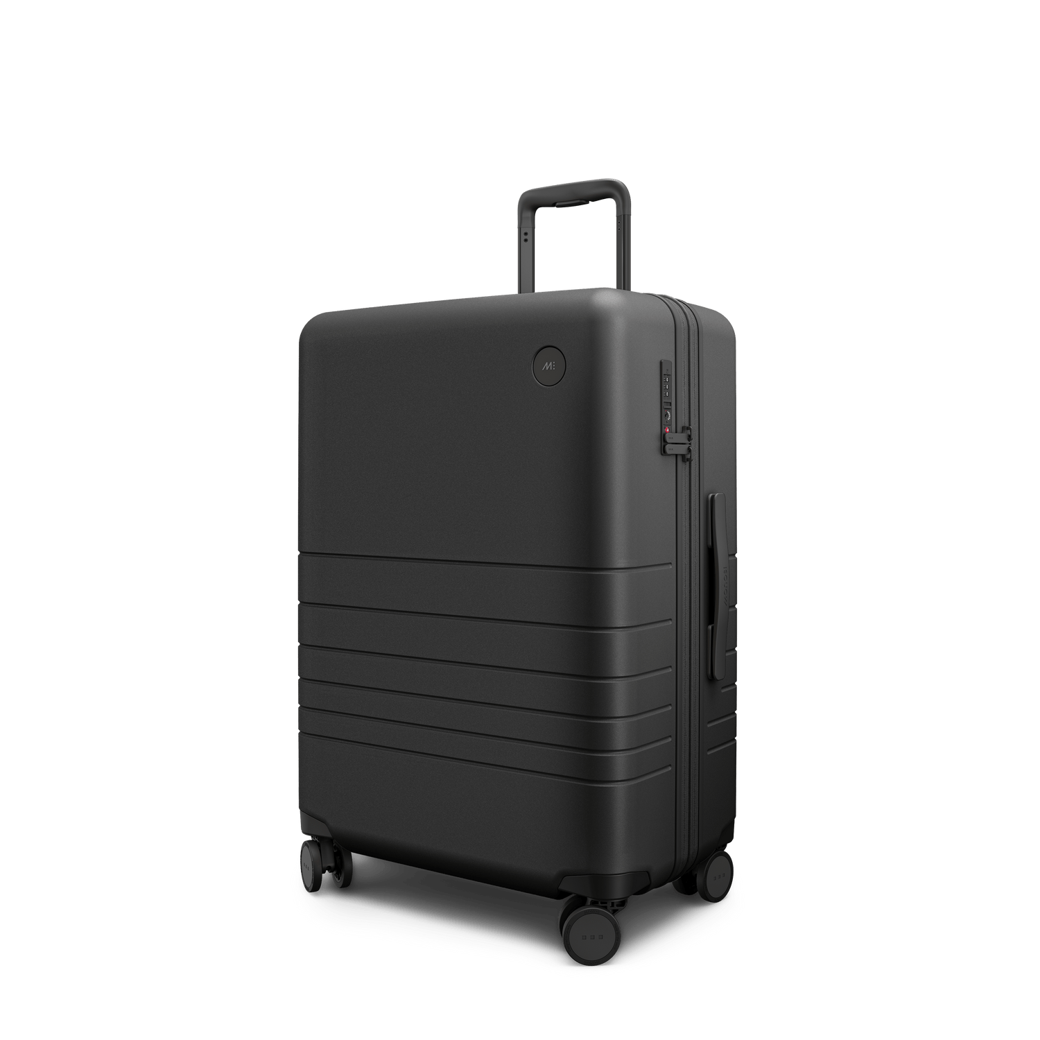 Midnight Black Scaled | Angle view of Expandable Check-In Medium in Midnight Black
