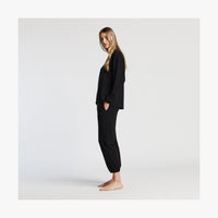Full body female view of Kyoto Long Sleeve in Black (thumbnail)
