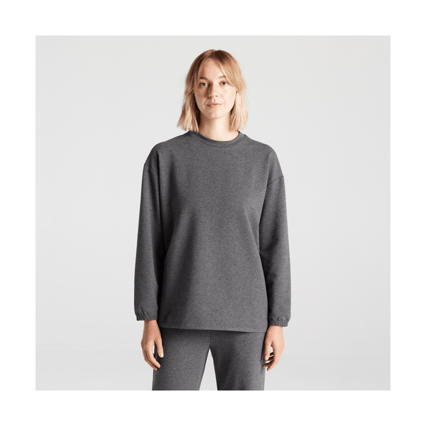 Heather Charcoal Scaled | Front view of Kyoto Long Sleeve in Heather Charcoal