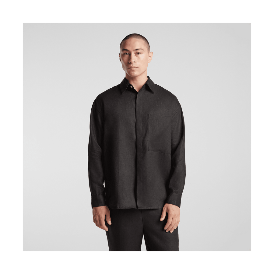 Black Scaled | Front view of Algarve Shirt in Black