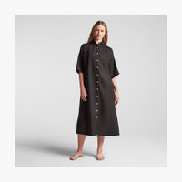 Front view of Algarve Shirt Dress in Black (thumbnail)