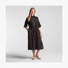 Full body front view of Algarve Shirt Dress in Black (thumbnail)