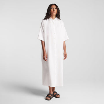 Front view of Algarve Shirt Dress in White