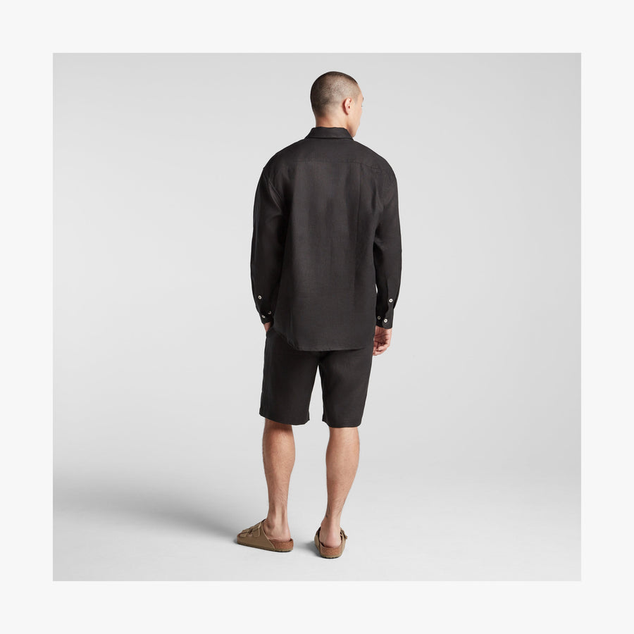 Black | Full body back view of Algarve Shorts in Black