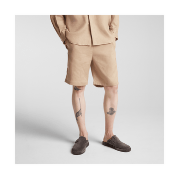 Front view of Algarve Shorts in Cliff Stone