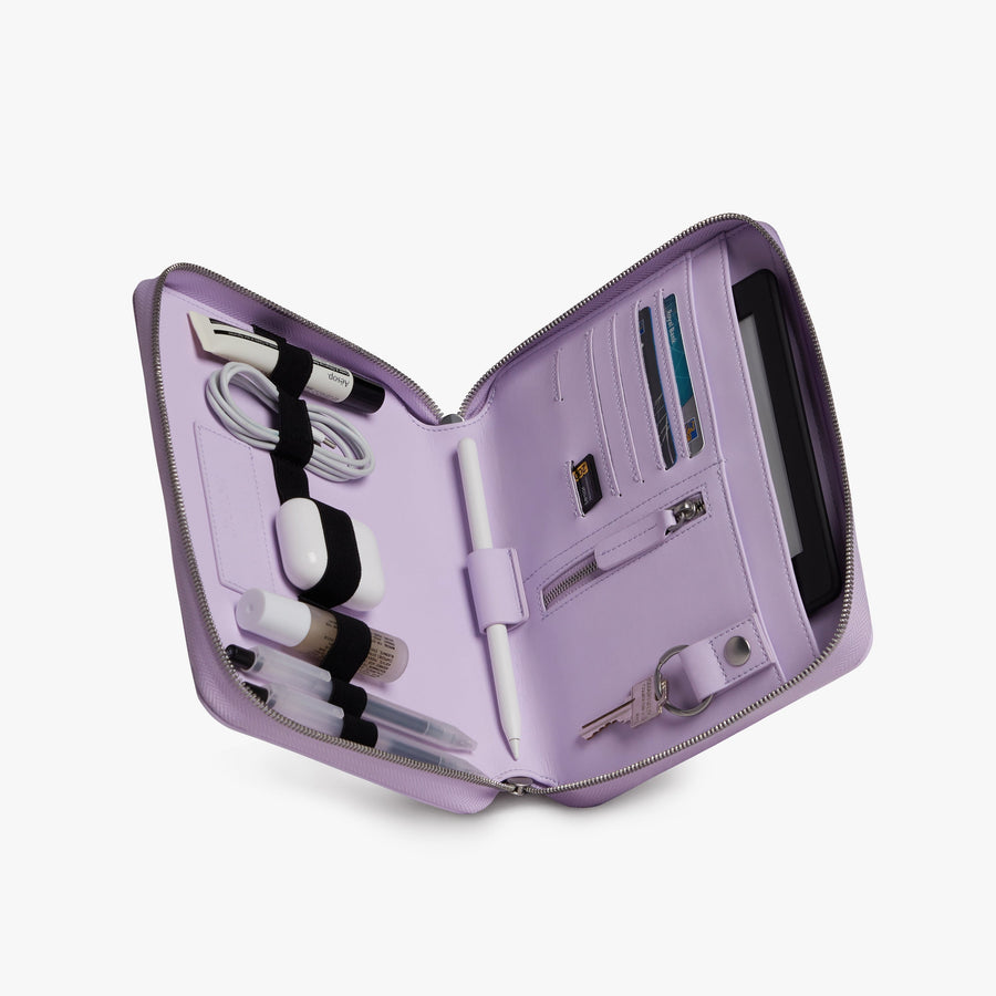 Purple Icing (Vegan Leather) | Inside Angle view of Metro Folio Kit in Purple Icing