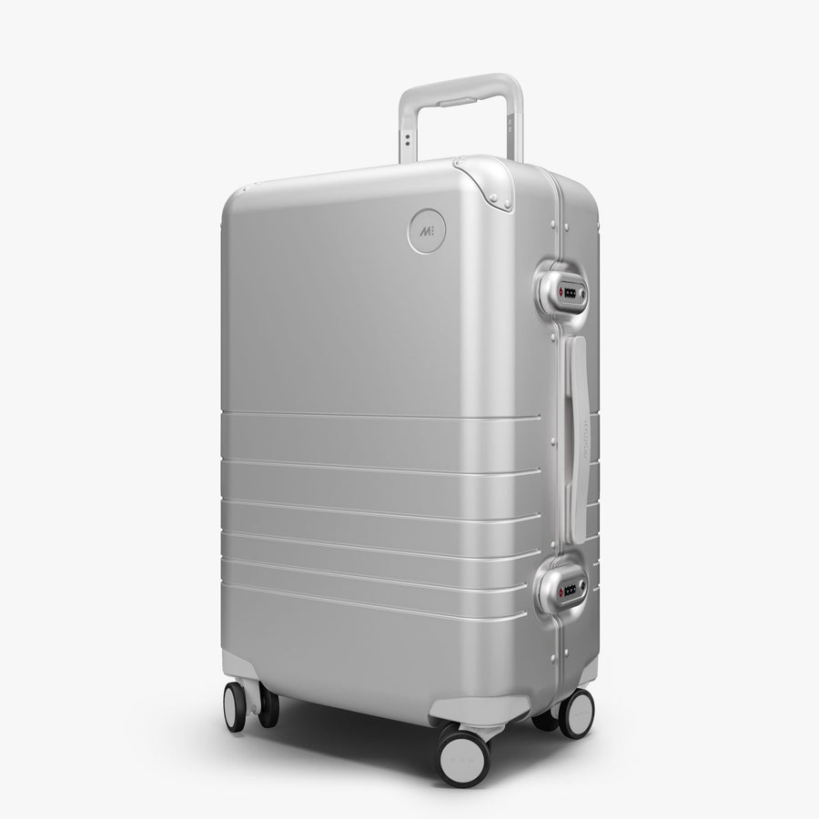 Silver | Angled view of Hybrid Carry-On Plus in Silver