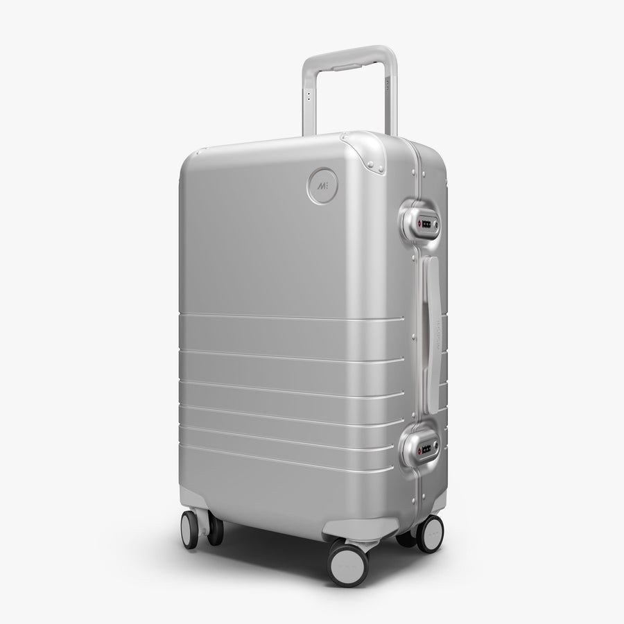 Silver | Angled view of Hybrid Carry-On in Silver