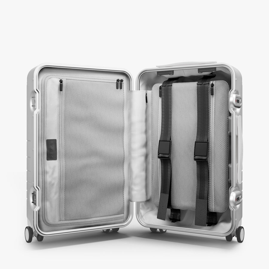 Silver | Inside view of Hybrid Carry-On in Silver