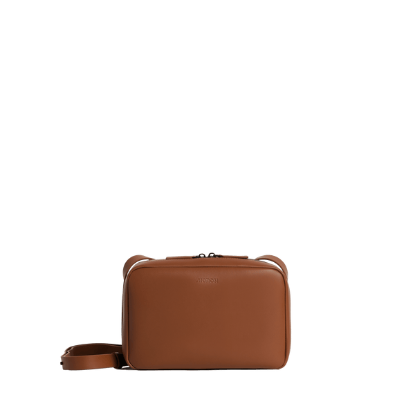 Mahogany (Vegan Leather) Scaled | Front view of Metro Crossbody Mahogany