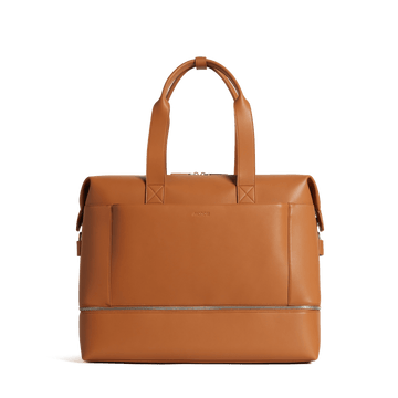 Front view of Metro Weekender in Saddle Tan
