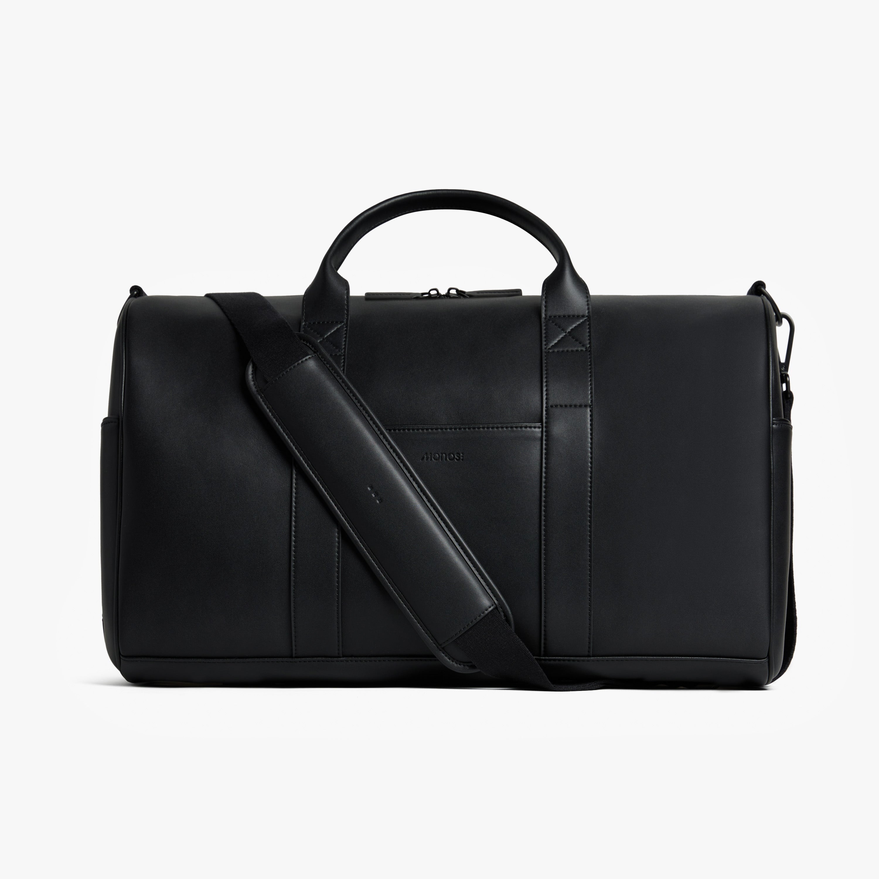 Carry All Duffel Bag Black Vegan Leather 27.3L Monos Metro Collection