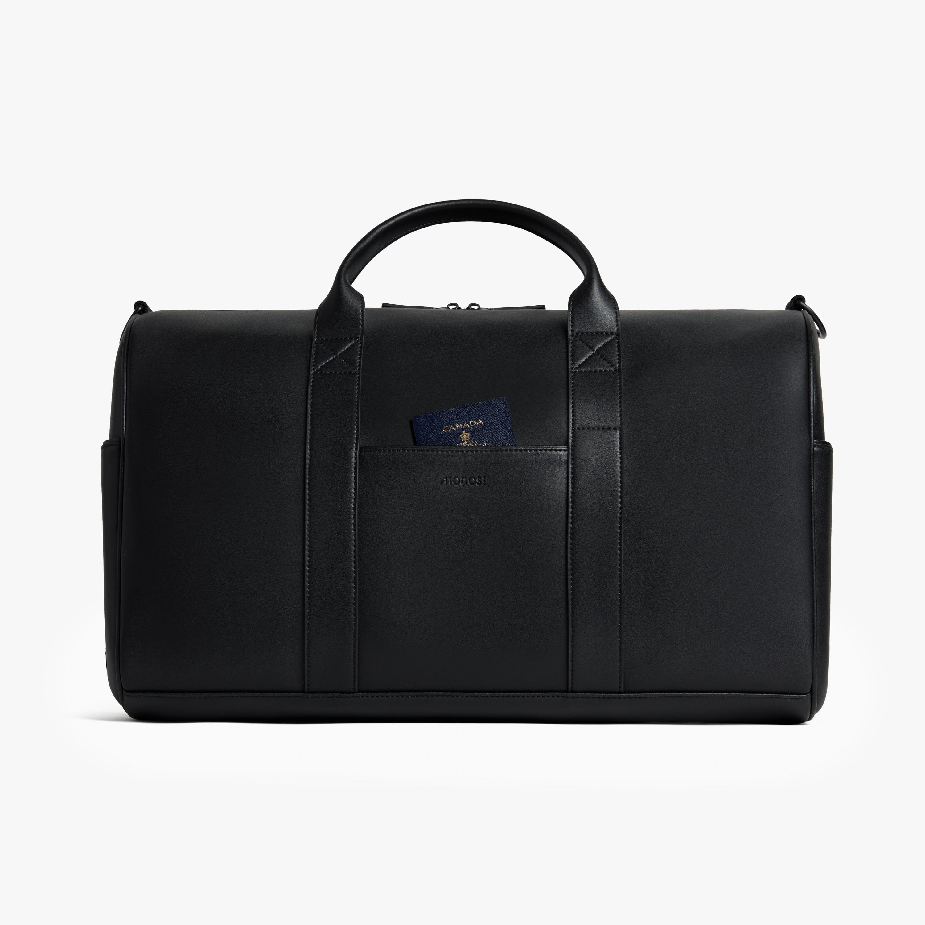 Carry All Duffel Bag Black Vegan Leather 27.3L Monos Metro Collection