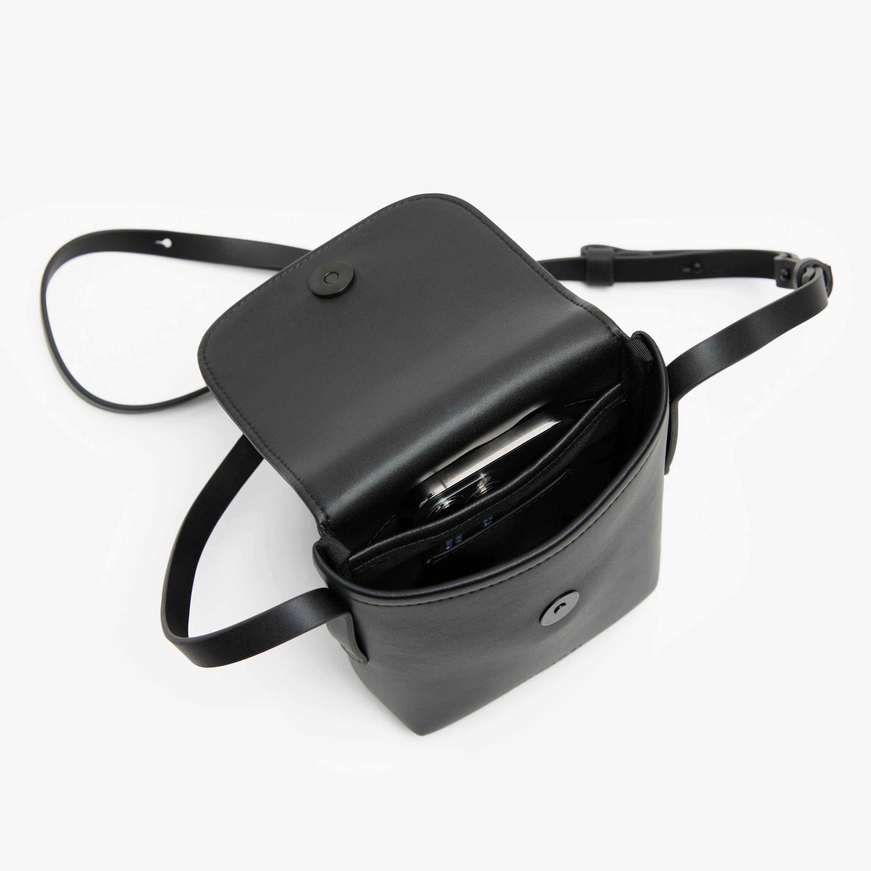 Monos Mini Crossbody Shoulder Bag Black Vegan Leather 0.9L Travel Bags Accessories