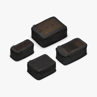 This is a photo of a set of four compressible packing cubes in black (thumbnail)