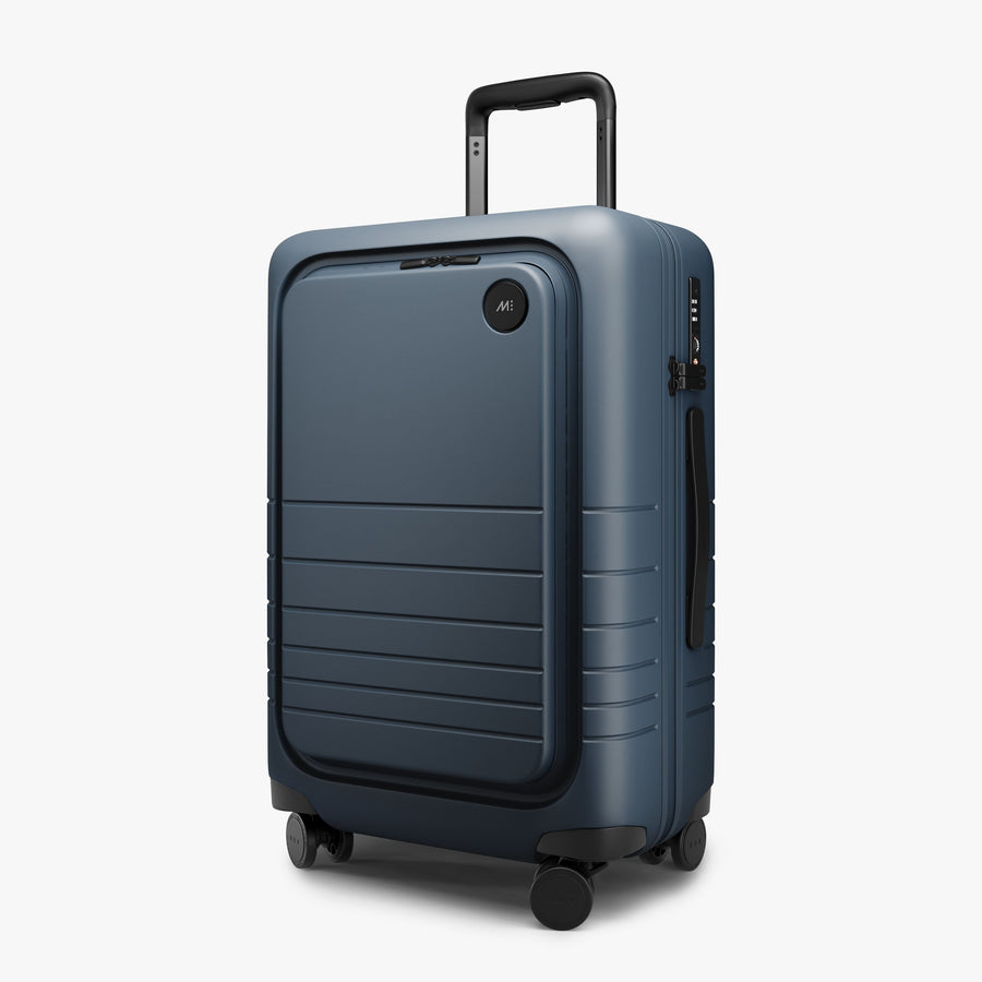 Ocean Blue | Angled view of Carry-On Pro in Ocean Blue