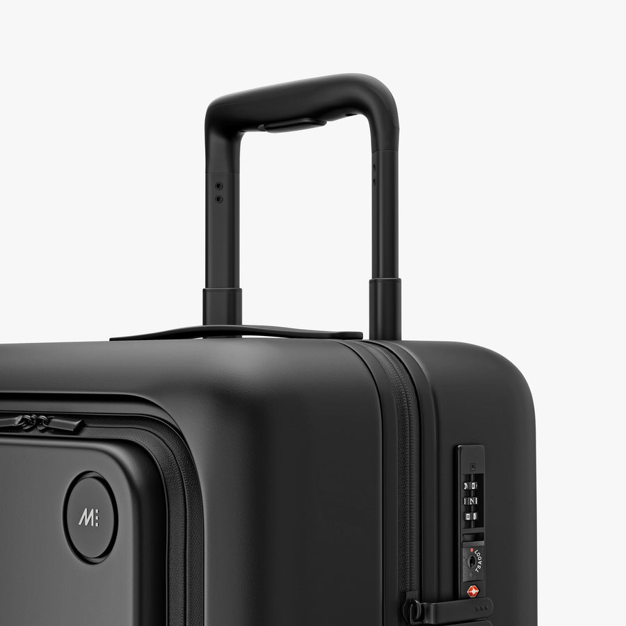 Midnight Black | Luggage handle view of Carry-On Pro Plus in Midnight Black
