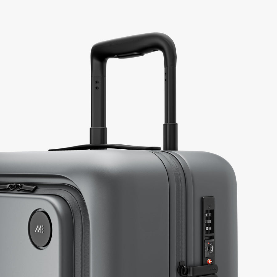 Storm Grey | Luggage handle view of Carry-On Pro Plus in Storm Grey