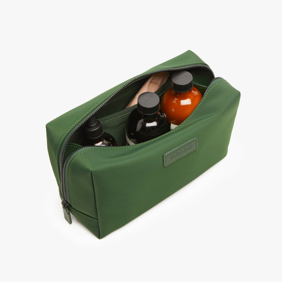 Large / Juniper Green | Interior front view of Metro Toiletry Case Large in Juniper Green